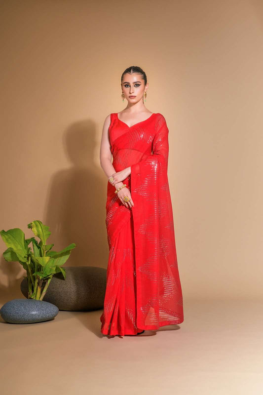 Red Fancy Saree