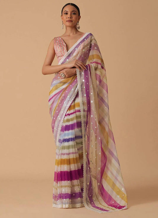 Purple Paradise Georgette Saree